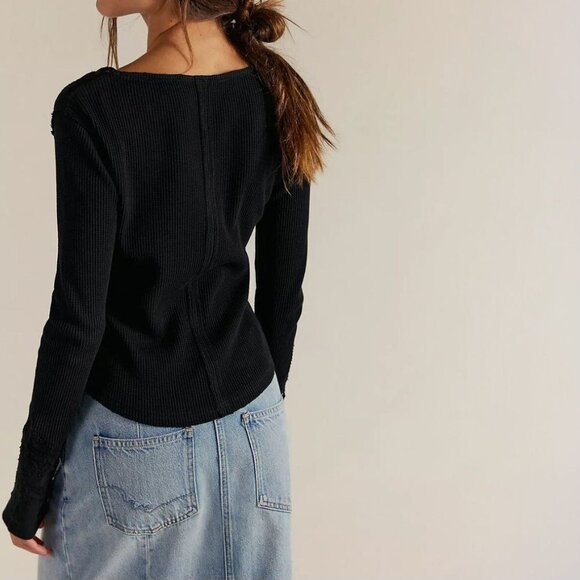 Free People BUTTERFLY CUFF Top Black Size XS - Picture 3 of 3